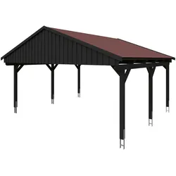Doppelcarport SKANHOLZ "Fichtelberg", grau (anthrazit), H: 362cm, Carports