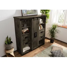 Massivmoebel24 Highboard 142 x 147 x 45 cm Grau