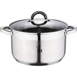 RB Renberg RENBERG Alexander | Kochtopf | Topf 24 x 14,5 cm und 6,3 Liter mit Glasdeckel | Edelstahl | Küchenzubehör | 5-Schichtiger Kapselboden | Für Alle Herdarten Geeignet