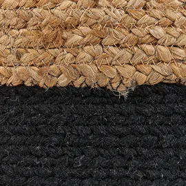 Beliani Pouf DALAMA Jute Schwarz 46 cm Wohnzimmer, Hocker, Poufs