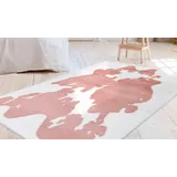 Hochflor-Teppich BRUNO BANANI "Makayla" Gr. 4, rosa (rosé), B:160cm H:30mm L:230cm, Kunstfaser, Teppiche, Kuhfell-Muster, Kunstfell, weicher Flor