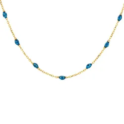 Blush 3162YRB Damen-Halskette mit Blauen Steinen 585 Gelbgold