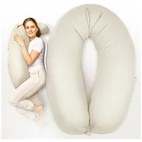 sei Design XXL Stillkissen 190x30 mit Musselin-Bezug ergonomisch, Schwangerschaftskissen Seitenschläferkissen Komfortkissen für Erwachsene, Stillkissenbezug aus 100% Bio-Baumwolle