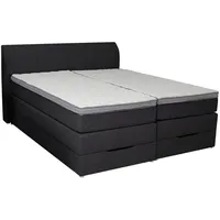 Roller Boxspringbett, anthrazit - H2/H3 - Staukasten - 200x200 cm,