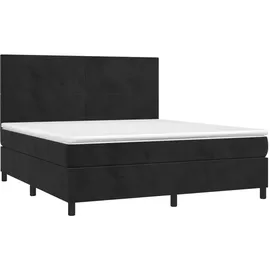 vidaXL Boxspringbett mit Matratze & LED Schwarz 180x200 cm Samt