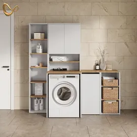 livinity® Paolina Midischrank 40,2 x 88,2 x 40,5 cm Weiß/Artisan