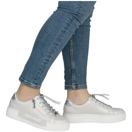 Rieker N4960 Damen Plateau-Sneaker Silber/Weiß 39