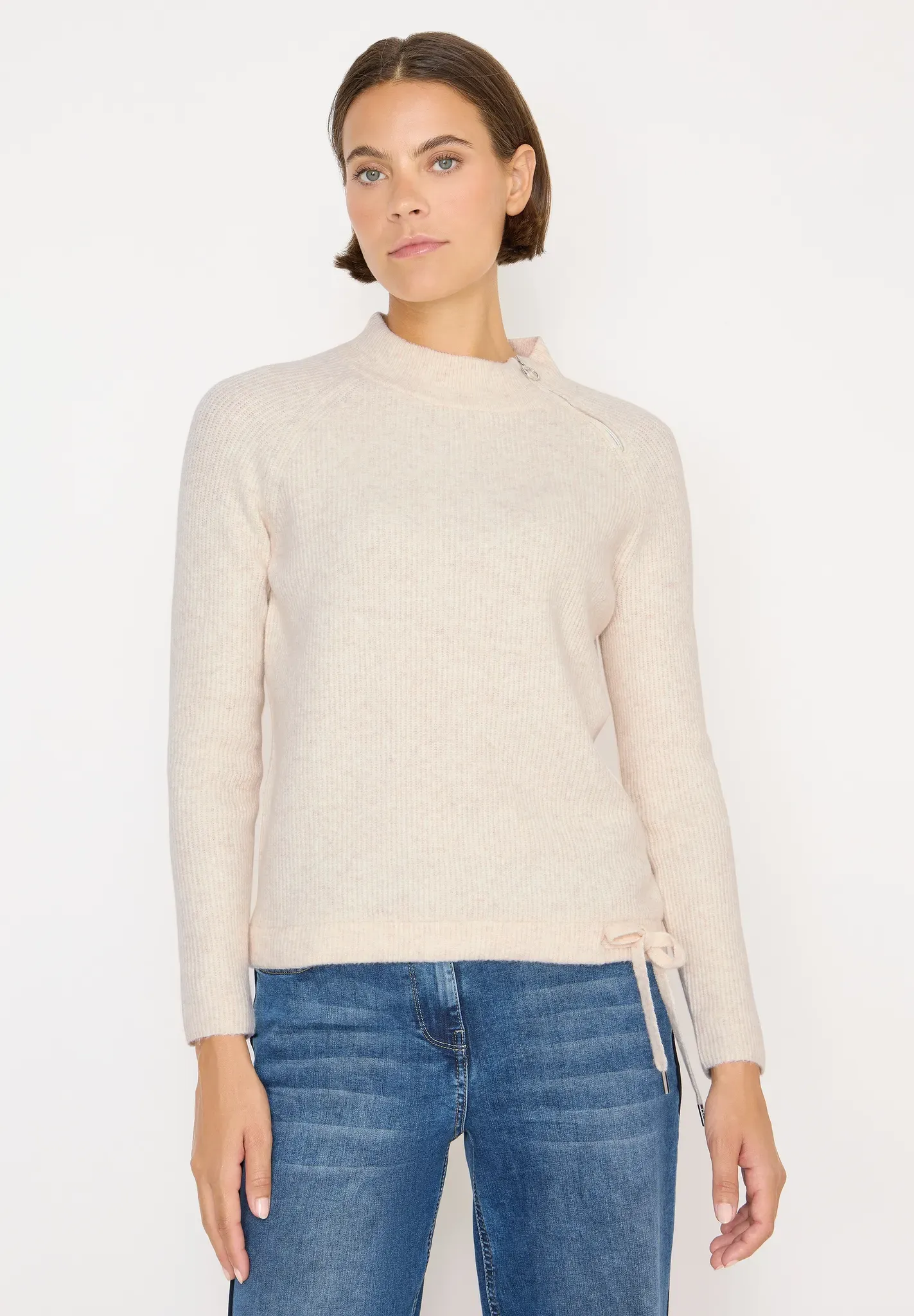 Rollkragenpullover CECIL, Damen, Gr. XXL (46), beige (oat milk beige melange), Web, 37% Baumwolle, 34% Polyacryl, 26% Polyester, 3% Elasthan, unifarben, comfort fit normal, Rundhals, normaler Saum, Pullover Rollkragenpullover, mit Turtleneck