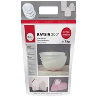 Rayher HOBBY Rayher 3699000 Raysin 200 Gießpulver 1kg, Gießmasse weiß, Reliefgießpulver, lufthärtend und geruchslos, 1 Kg