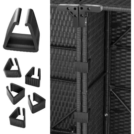 Tectake Venedig Rattan Lounge schwarz/grau