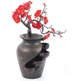 Zimmerbrunnen Wasserfall Tischbrunnen, Harz Vase Desktop Brunnen Dekoration für Wohnzimmer Schlafzimmer Büro