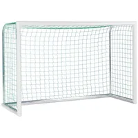 Sport-Thieme Mini-Fußballtor Professional Kompakt, Weiß-Pulverbeschichtet, Inkl. Netz, grün bunt