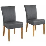 Home Affaire Esszimmerstuhl »Queen Polsterstuhl BESTSELLER«, (Set), 2 St., Kunstleder, verschiedene Bezüge, Gestell Massivholz grau (grau, eichefarben),