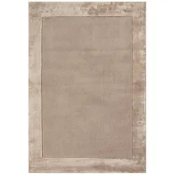 Teppich Wolle-Viskose handgewebt schlicht   160x230 cm   Beige   Elegant   Für moderne Einrichtung   KADIMA DESIGN