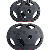 GORILLA SPORTS® Olympia Hantelscheiben - Einzeln/Set, 1,25kg, 2,5kg, 5kg, 10kg, 15kg, 30kg Gewichte, 50mm Bohrung, Tri-Grip, Kunststoff - Gewichtsscheiben, Olympiascheiben, Hantelscheiben-Set, Hanteln