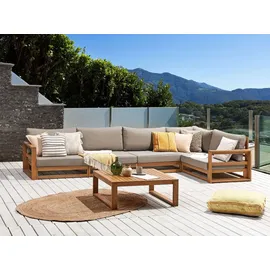 Beliani Lounge Set 5-Sitzer Loungeset Hellbraun
