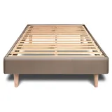 Lattenrost – Samtstoff – Bausatz zur Selbstmontage - 90x190 cm - Taupe