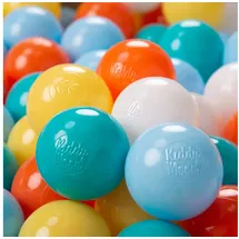 KiddyMoon 300 ∅ 6Cm Kinder Bälle Für Bällebad Spielbälle Baby Plastikbälle Made In EU, Weiß/Gelb/Orange/Baby Blau/Türkis