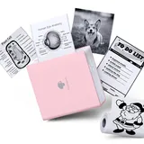 Phomemo M02 Mini Drucker,Bluetooth Taschendrucker,Aufkleber Klein Thermodrucker,Tragbarer Portable Printer,Fotodrucker für Smartphone für Lernen,Studiennotizen,Anatomische Diagramme,Fotos, Rosa