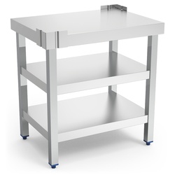 Zentraler Tisch mit 2 Einlegeböden 720x520x762 mm. Speziell für das Schneiden von Aufschnitt entwickelt.