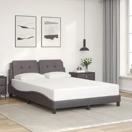 vidaXL Bettgestell mit LED Grau 120x200 cm Kunstleder