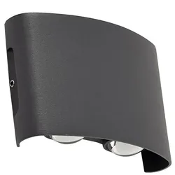 Lindby - Ithan 2 LED Draußen Wandleuchte Dunkelheit Grau - cm