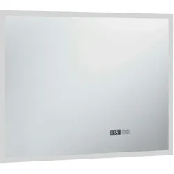 vidaXL LED-Badspiegel mit Berührungssensor und Zeitanzeige 80x60 cm