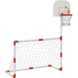 vidaXL Fußball- und Basketball-Set für Kinder mit Bällen 98x50x70 cm
