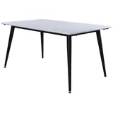 Livetastic Esstisch 90x150/240cm inkl. Zusatzplatten HPL weiß. - 2 Jahre Gewährleistung - mind. 14 Tage Rückgaberecht - Schwarz,Weiß