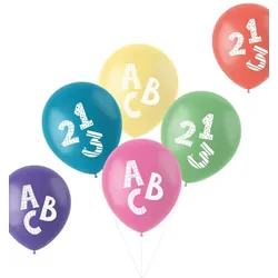 6 bunte Luftballons Einschulung Schulanfang