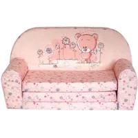 FORTISLINE – Kindersofa Mini ausklappbar 40x78x45cm - Kindersofa für Kinder 2in1 - Kindercouch ausklappbar - Schlafcouch aus Schaumstoff - Abnehmbarer Bezug - Viele Motive