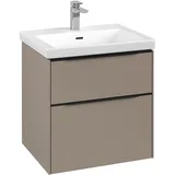 Villeroy & Boch Waschbeckenunterschrank 2 Auszüge 57,2 x 57,9 x 47,8 cm Taupe/Volcano Black