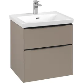 Villeroy & Boch Waschbeckenunterschrank 2 Auszüge 57,2 x 57,9 x 47,8 cm Taupe/Volcano Black