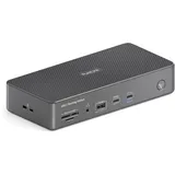 vuelogic USB C Docking Station Dual Screen, 14-in-1 USB4 Gen3 8K Unterstützung, 2X HDMI 4K, Thunderbolt 3 Kompatibel, Ethernet, Multiport, Schwarz