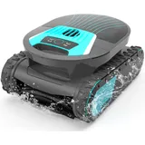 BRINBO Pleco Pro Poolroboter Akku Wand und Boden, Wasserlinie, 210 Min. Betriebszeit, Doppel-Filtration, 7 Modi, App Steuerung, Kabelloser Poolsauger für Pools bis 200 m2,Titan