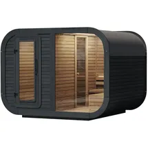 Wolff Finnhaus Design Saunahaus Luago 3x2 Art 1 anthrazit Typ 3 mit Vollglasfront Komplett montiert