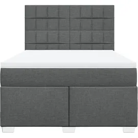 vidaXL Boxspringbett 140 x 200 cm Dunkelgrau
