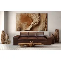 Braunes Echtleder Sofa MAX FS 250 cm Italienisches Leder Sofa Couch Rabatt 30%