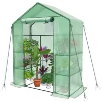 VOUNOT VOUNOT® Gewächshaus Foliengewächshaus, begehbares Gartenhäuschen mit 4 Regalebenen, Tomatenhaus Tomatengewächshaus, Grün 143x73x195cm