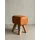 KADIMA DESIGN Retro Turnhocker Echtleder und Holz 40 x 30 x 47 cm Braun