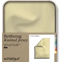 schlafgut Knitted Jersey Gelb 135 x 200 cm + 80 x 80 cm