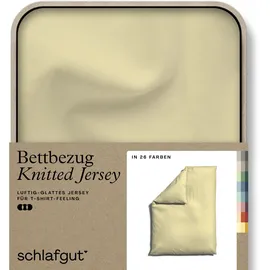 schlafgut Knitted Jersey Gelb 135 x 200 cm + 80 x 80 cm