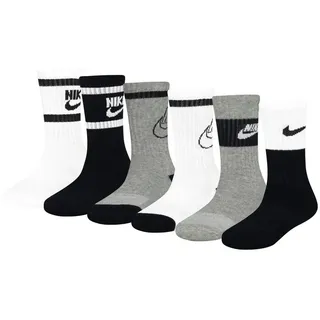 Nike Sportswear Socken NHN NSW RETRO 6PK CREW (6-Paar) für Kinder Gr. 27 - 34,5 grau|schwarz 23/26,5 (4)
