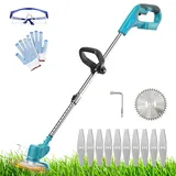 Elektro Rasentrimmer Ersatz für Makita DUR181Z,18V Akku Rasentrimmer mit Teleskop-Stiel,und neigbarer Motorkopf, Flowerguard, Rasenkantenschneider für Rasenpflege,Garten (Ohne Akku)