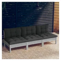 vidaXL 3-Sitzer-Gartensofa grau