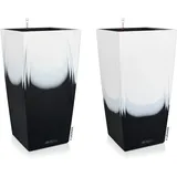 LECHUZA LECHUZA® Pflanzgefäße CUBICO Color 30 Cambio Black & White seidenmatt All-in-One