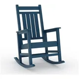 GarveeMore Schaukelsessel Schaukelstühle Oversized High Back Veranda Rocker für Patio Deck blau