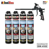Brunnenschaum 4 x 750ml Bauschaum 1x Teflon Pistole Pistolenschaum Montageschaum