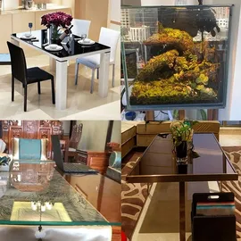 MuCoLa Kaminglas Tischplatte Bodenplatte Funkenschutz ESG Sicherheitsglas 70 cm x 70 cm Schwarz