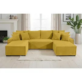 Collection AB Wohnlandschaft Polyester U-Form 3-Sitzer terracotta